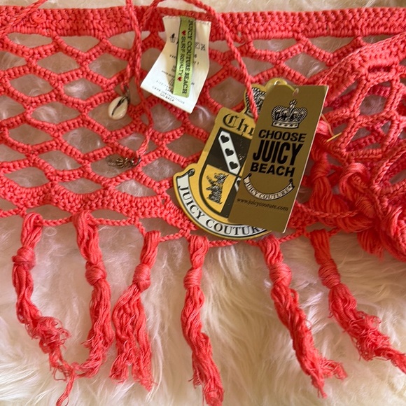 Juicy Couture Coral Crochet Fringe Skirt, L - Picture 2 of 7